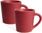 4.2 oz Espresso Cups Set of 2, Ceramic Red Coffee Mugs Demitasse Cups | Small by YINUOWEI