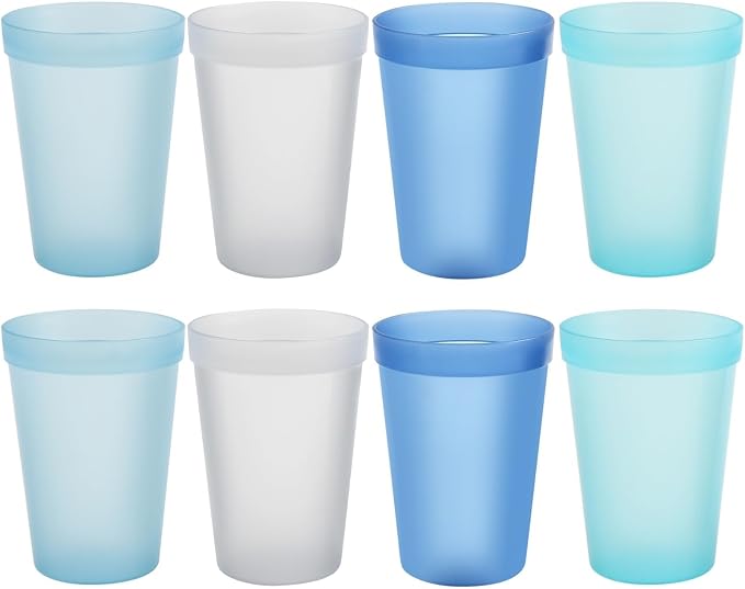 Blwan 8-Pack 15.2oz Plastic Cups, BPA-Free Reusable Drinking Cups, Unbreakable by Unknown