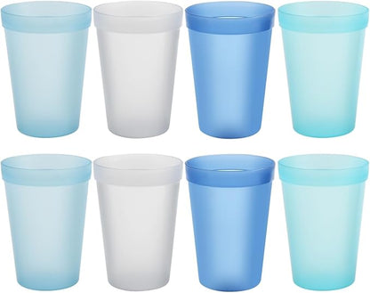 Blwan 8-Pack 15.2oz Plastic Cups, BPA-Free Reusable Drinking Cups, Unbreakable by Unknown
