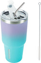 BJPKPK 30oz Tumbler Stainless Steel Double Wall Vacuum Insulated Mug with Straw and Lid for Women and Men,Lavender Green