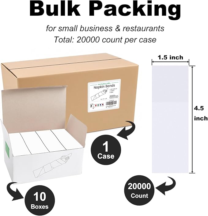 Self-Adhesive Napkin Bands, Bulk Pack of 20, elegant table setting, - Image 2