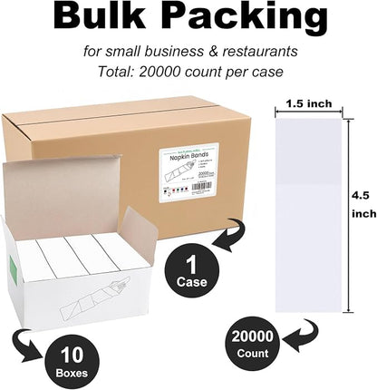 Self-Adhesive Napkin Bands, Bulk Pack of 20, elegant table setting, - Image 2