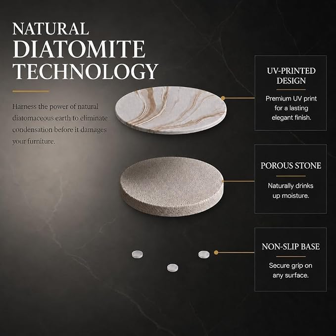 Absorbent Stone Coasters Set of 6 - Image 8
