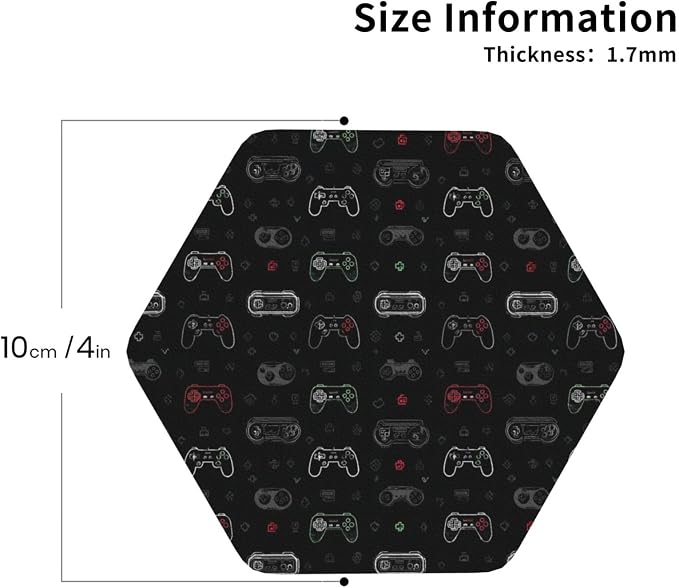 Retro Video Game for Leather Coasters Set of 4, Tabletop Protection Drink - Image 2