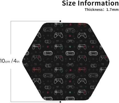 Retro Video Game for Leather Coasters Set of 4, Tabletop Protection Drink - Image 2