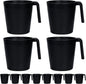 Greentainer Ribbed Drinking Glasses Coffee Mugs Set of 8, Plastic Coffee Cups by Greentainer
