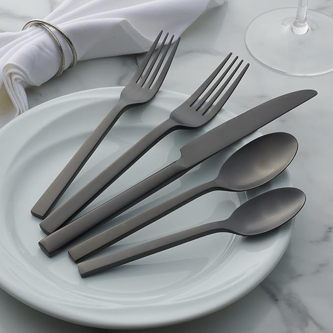 Oneida Chefs Table Midnight Matte 20-Piece Silverware Set - Image 6