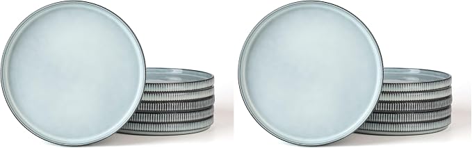 famiware Star Salad Plates for 6, 8 inches Plate Set, Stoneware Dinnerware by Famiware