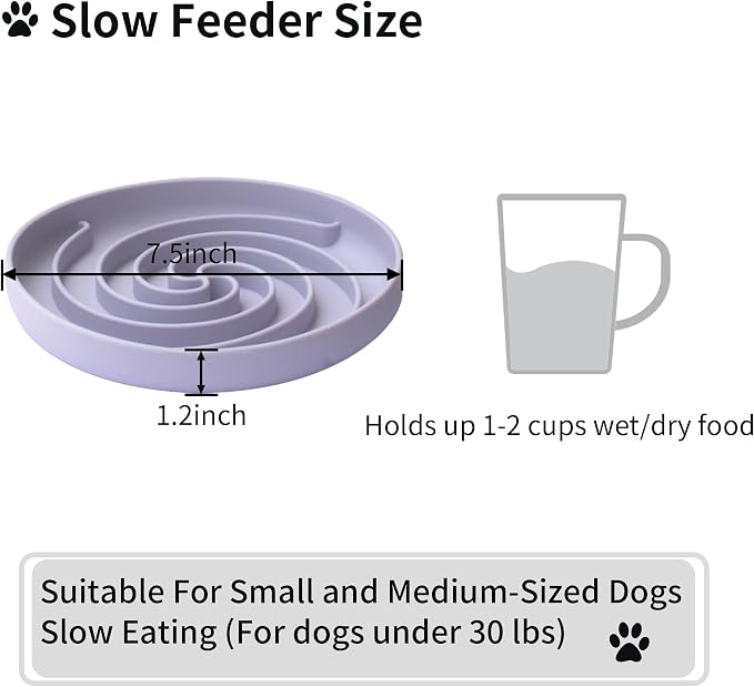 Bifeaw Slow Feeder Dog Bowls, Dishwasher Microwave Safe Silicone Puppy Puzzle - Image 6