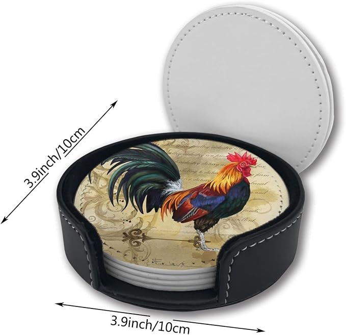 Vintage Rooster Coasters for Drinks - Image 6