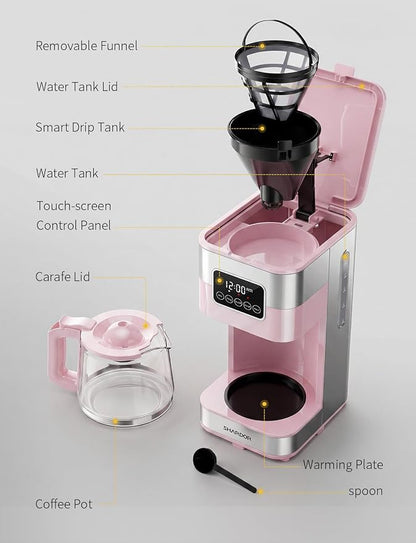 SHARDOR 10-Cup Programmable Coffee Maker, Regular & Strong Brew Drip Coffee - Image 7