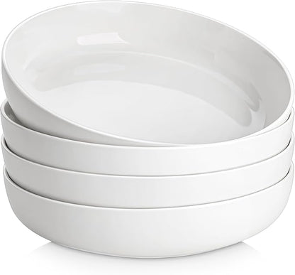 MALACASA 48 Oz Pasta Bowls Set of 4, Ceramic Salad Bowls, and Dishwasher Safe - Image 8