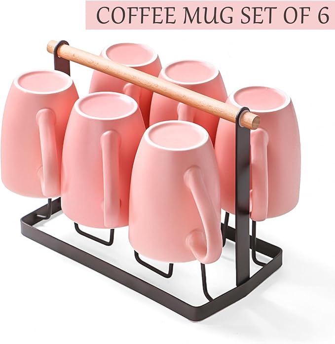 Coffee Mugs Set of 6, 12oz Ceramic Coffee Mugs - Image 7