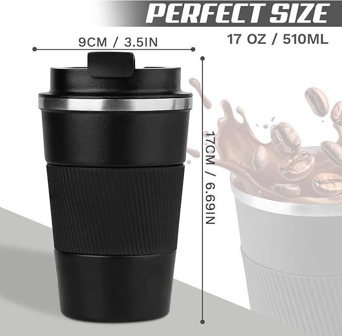 Vacuum Insulated Stainless Steel Travel Coffee Mug, Leak Proof Cup - Image 4