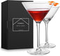 Martini Glasses Set of 2,Hand-blown 9.2OZ Crystal Cocktail Glasses for Espresso Martini,Cosmopolitan,Manhattan,Gimlet,Home Bar,Cocktail Party,Stemless Martini Glassware Gift Set
