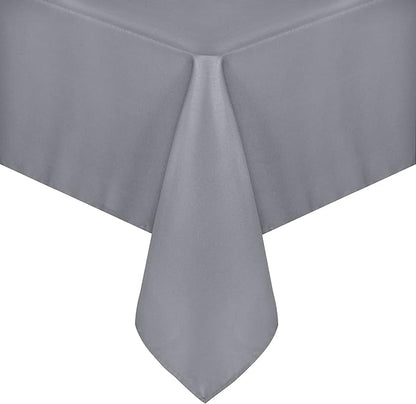 sancua Rectangle Tablecloth - 90 x 132 Inch - Water Resistant Spill Proof Washable Polyester Table Cloth, Decorative Fabric Table Cover for Dining Tables, Buffet Parties and Camping, Light Grey