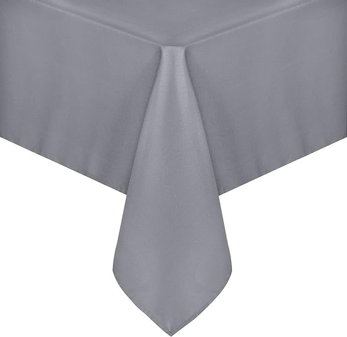 sancua Rectangle Tablecloth - 54 x 108 Inch - Stain and Wrinkle Resistant Washable Polyester Table Cloth, Decorative Fabric Table Cover for Dining Tables, Buffet Parties and Camping, Light Grey
