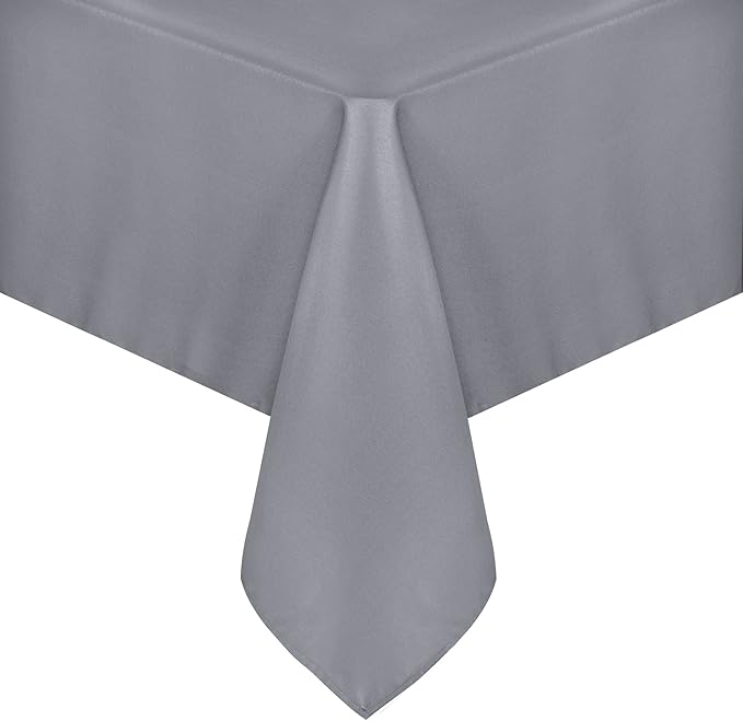 sancua Rectangle Tablecloth - 54 x 120 Inch - Water Resistant Spill Proof Washable Polyester Table Cloth, Decorative Fabric Table Cover for Dining Tables, Buffet Parties and Camping, Light Grey