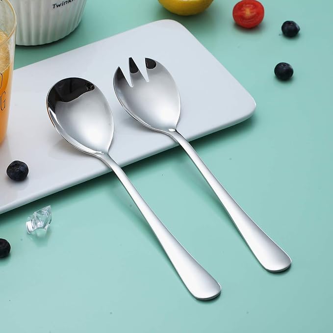 Salad Server Set, Berglander Stainless Steel Salad Serving Set, Salad Servers - Image 5
