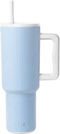 Simple Modern Tumbler with Handle and Straw | 40oz | Striped | Trek Tumbler by Unknown