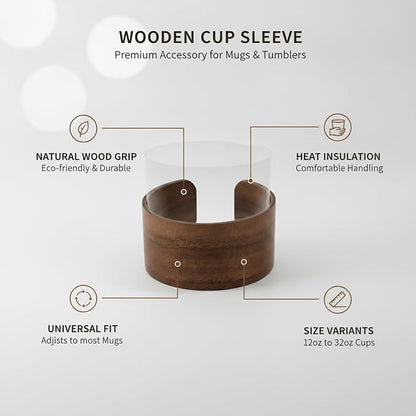 Office Desk & Home Coffee Station Accessory, Wooden Cup Sleeve - Image 4
