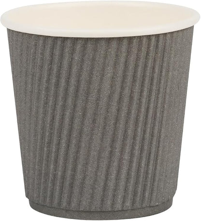 Restaurantware 4 Ounce Ripple Wall Disposable Coffee Cups, 500 Insulated Gray - Image 2
