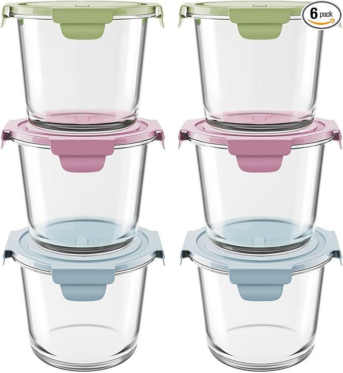 3Cup/23oz Glass Meal Prep Containers by Freshmage