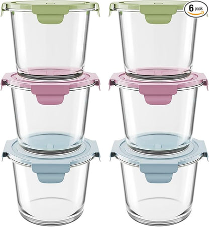 3Cup/23oz Glass Meal Prep Containers by Freshmage