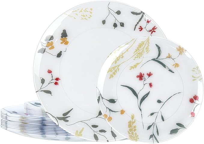 U-QE 20Pcs Wildflower Plastic Plates by U-QE