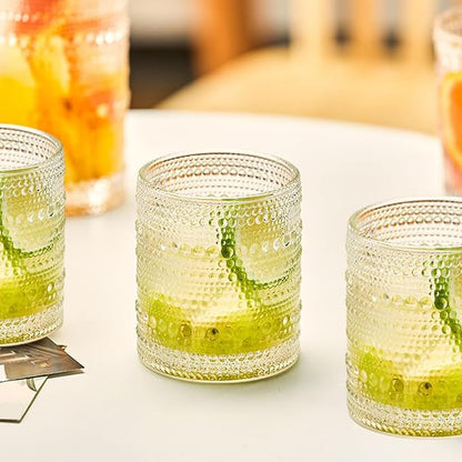 Hobnail Drinking Glasses Set of 6, 10 oz, Cocktail Glasses Vintage Glasses - Image 2