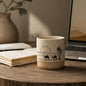 Ceramic Coffee Mug Set with DIY Canvas, 8oz Desert Sunset Camel Pottery Cup by kaisadadi