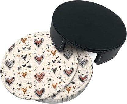 Boho Heart Floral Coasters for Drinks, Drink Coaster - Image 7