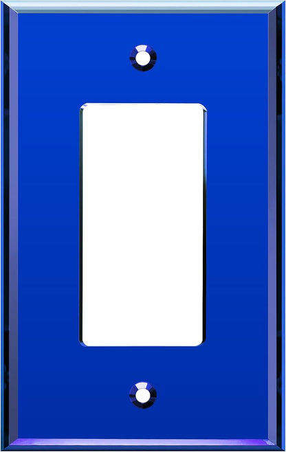 LIDER Reflective Acrylic Decorator Wall Plate, Mirrored Light Switch Plate, Plexiglass Outlet Cover, Acrylic Glass, Oversized 1-Gang 5.25" x 3.44", LWP-31O-ABL, Blue