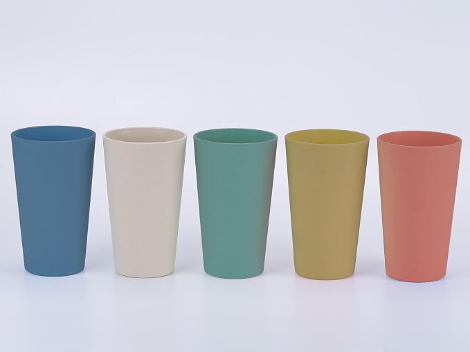 Wheat Straw Unbreakable Cup | 20 oz Reusable Water Drinking Glasses Sets of 10 - Image 5