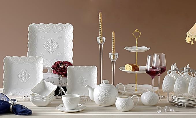 Jusalpha White Porcelain 5OZ- Tea Cup and Saucer Set - Image 6