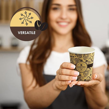 PAMI Disposable Paper Coffee Cups 8 oz, Single-Use, Leak Resistant - Image 4