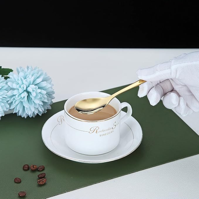 Gold Demitasse Espresso Spoons, 5.5'' Mini Coffee Spoons, Stainless Steel - Image 7