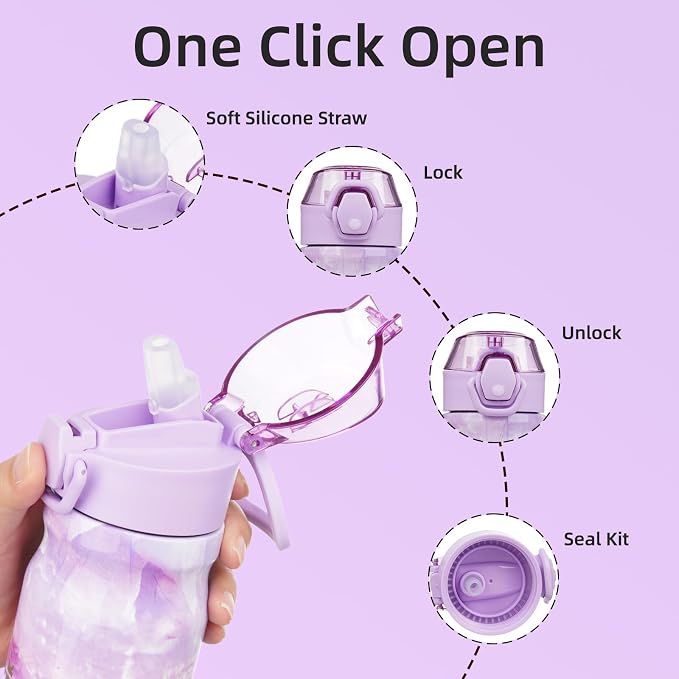 BJPKPK 14 oz Insulated Water Bottle, Stainless Steel Flask | Leak Proof Locking - Image 3