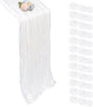 12 Pack White Cheesecloth Table Runner 17 x 108 Inch | Boho Gauze Cheese Cloth by Pepmily