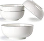 Hesen 40 Ounce Large Soup Bowls, Large Cereal Bowls, Large Pho Bowls, Durable Porcelain Rimmed Off-White Bowls Set of 4, 7 Inch