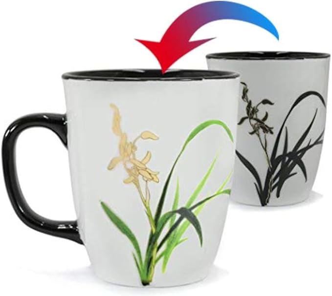 Orchid Color Changing Mug, 16 oz | Ceramic Tea Cup by Asmwo