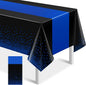MASHAN 1Pcs Black and Blue Tablecloth Party Decorations, Plastic Black Table by MASHAN