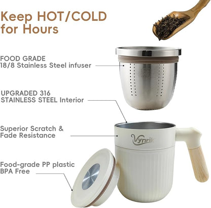 Tea Infuser Cup Doubles As Insulated Coffee Mug, Tea Cup - Image 2