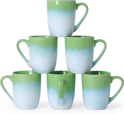 MONITO 17oz Ceramic Coffee Mugs Set of 6, Dishwasher&Microwave Safe, Reactive by MONITO