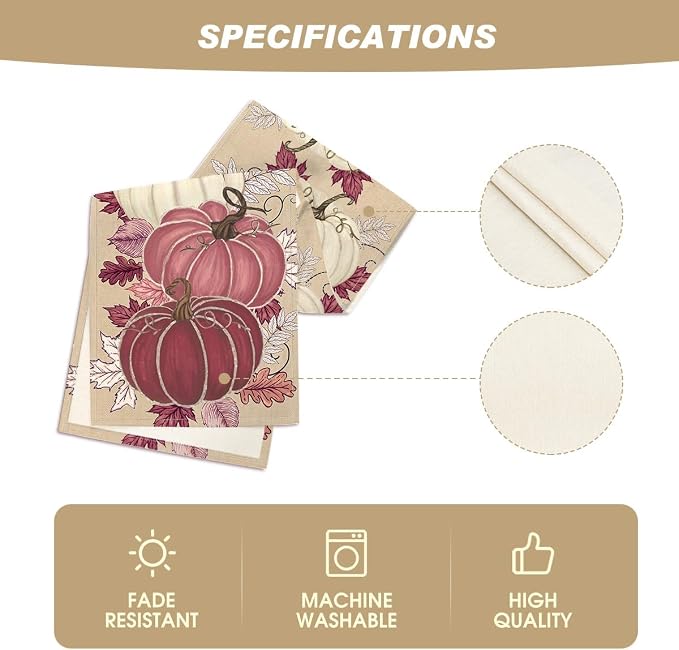 Artoid Mode 210 GSM Fall Table Runner 13x90 Inch Home Party Decor | Pink - Image 5
