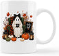 kunlisa Fall Halloween Ghost Pumpkin Mug Cup 11oz | Coquette Bow Ghost Fall by Kunlisa