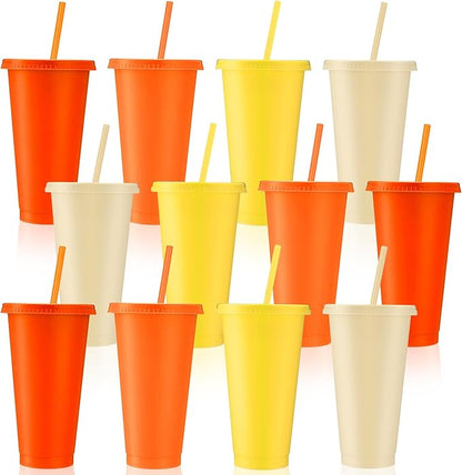 Skylety 12 Pcs Orange Plastic Cups by Skylety