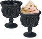 Carnival Glass Vintage Footed Dessert Cups Set of 2, 9oz Embossed Goblet by YUHANOER