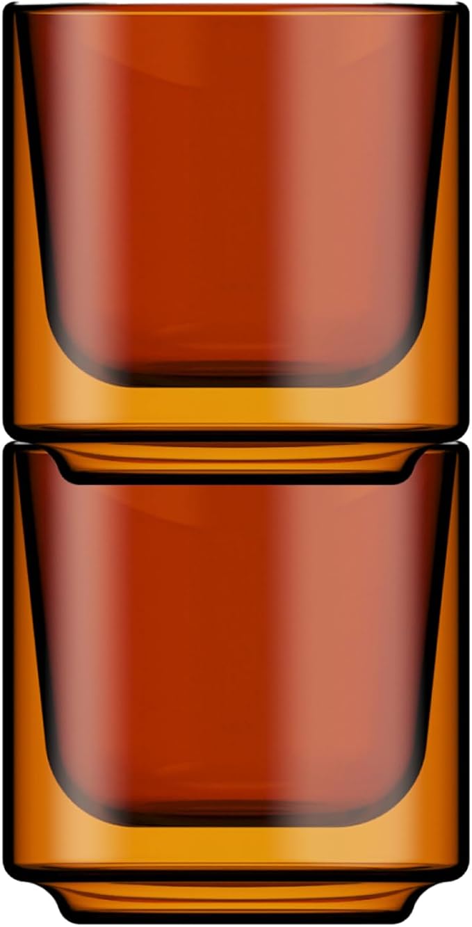 Terra Kaffe Sienna Picco 3 oz Double-Walled Espresso Glasses – Borosilicate by TerraKaffe
