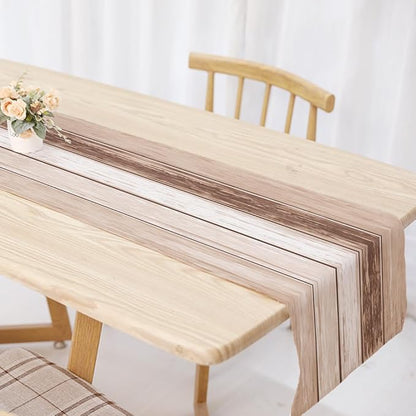 OYIMUA Beige Striped Vintage Summer Table Runner, Rustic Farmhouse Style - Image 3